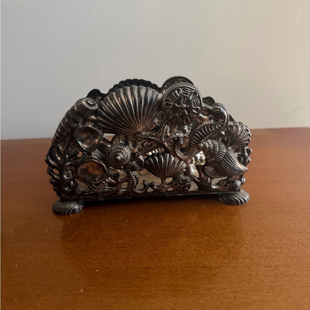 VINTAGE BY THE SEA -GODINGER SILVER CO. 1994 NAPKIN HOLDER